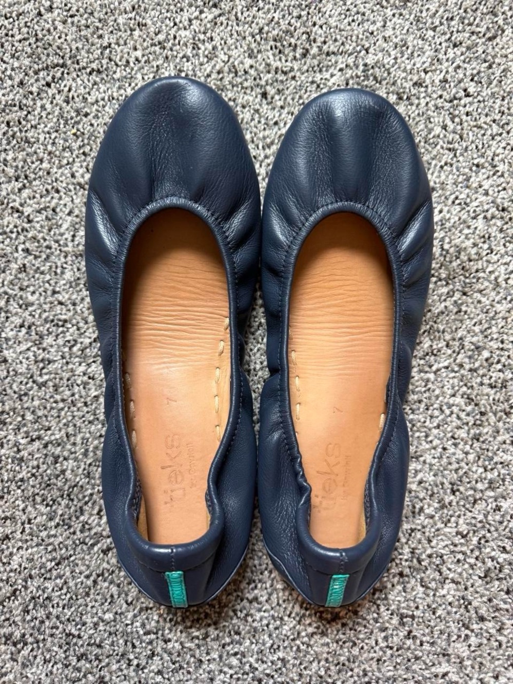 Tieks Navy Leather Slip-On Ballet Flats